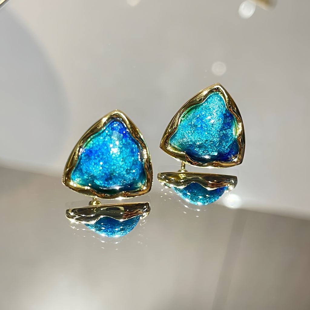 Sliver enamel earrings 