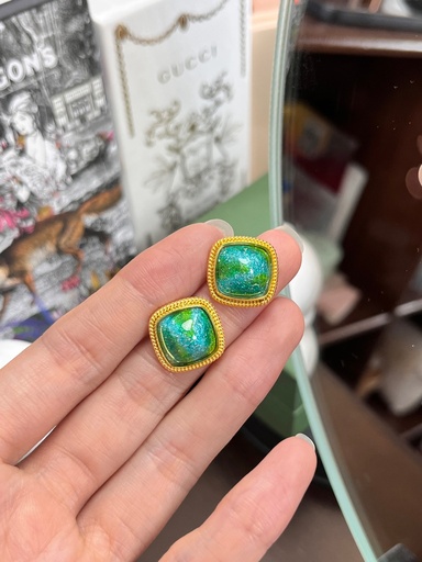 Sliver enamel earring